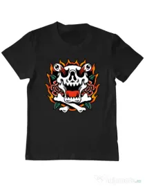 Tricou personalizat copil Death and Flower Negru