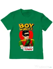 Tricou personalizat copil Boy Wonder Verde mediu