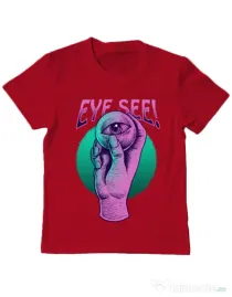 Tricou personalizat copil EYE SEE Rosu