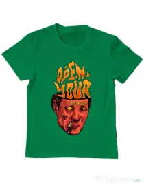 Tricou personalizat copil OPEN YOUR MIND Verde mediu