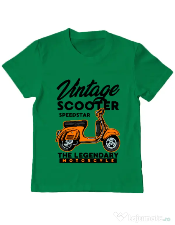 Tricou personalizat copil SCOOTER SPEEDSTAR Verde mediu
