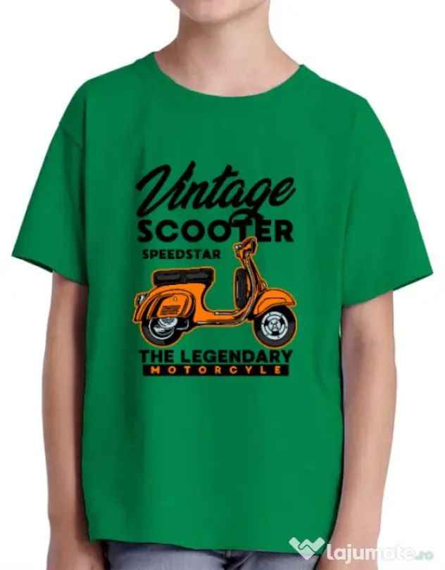 Tricou personalizat copil SCOOTER SPEEDSTAR Verde mediu