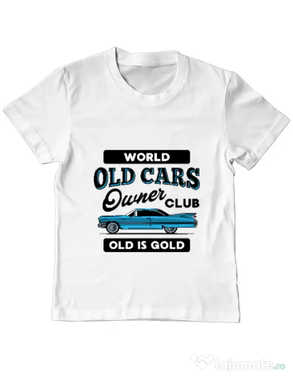 Tricou personalizat copil OLD CARS CLUB Alb