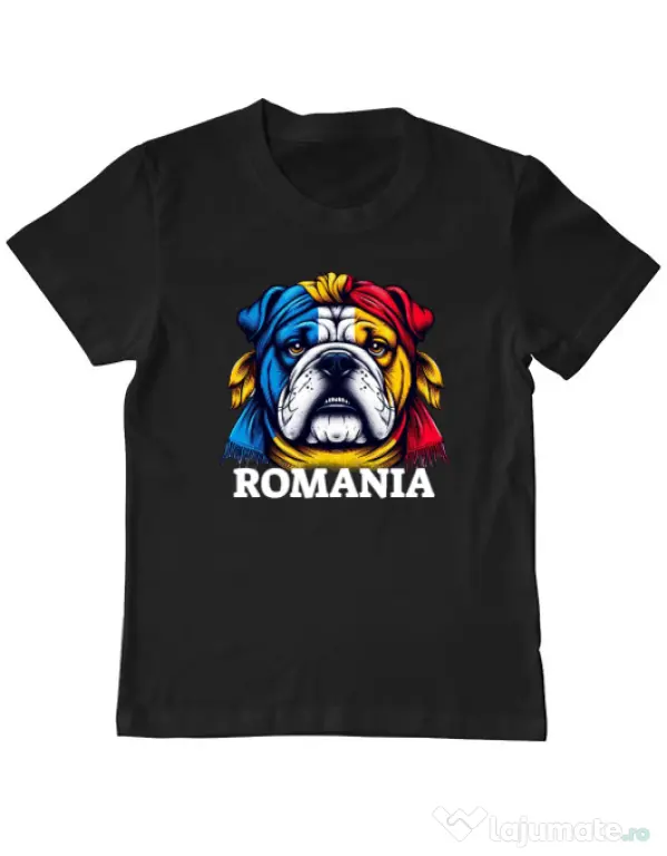 Tricou personalizat copil BULLDOG ROMANIA Negru