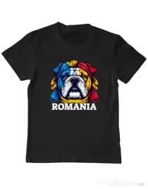 Tricou personalizat copil BULLDOG ROMANIA Negru