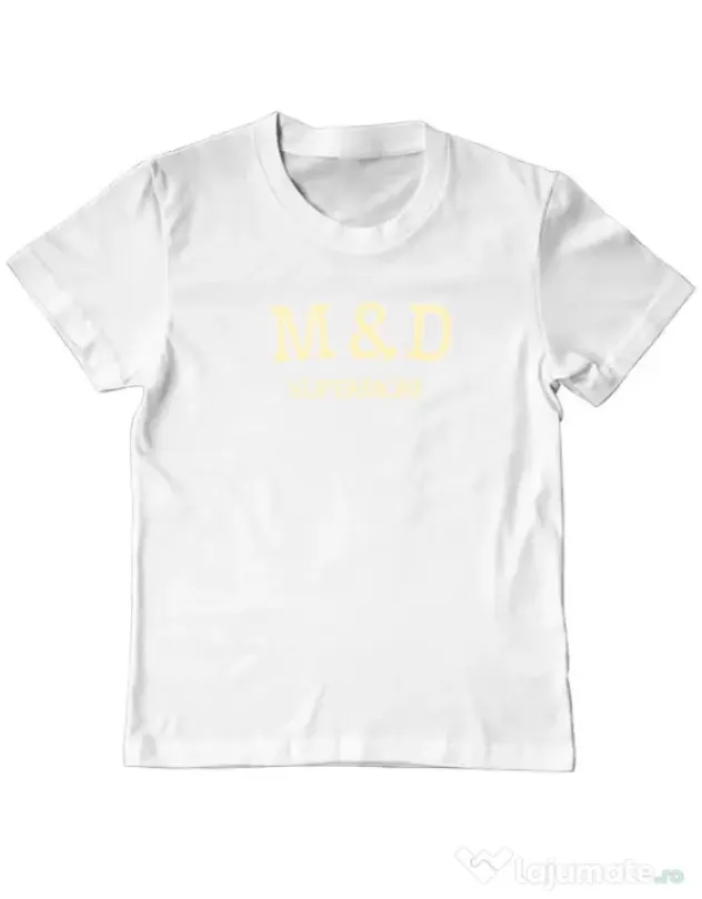 Tricou personalizat copil M&D 09 Alb