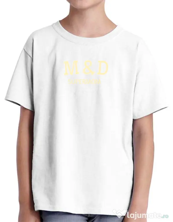 Tricou personalizat copil M&D 09 Alb