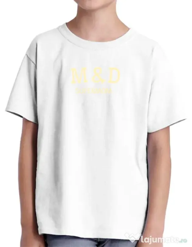 Tricou personalizat copil M&D 09 Alb