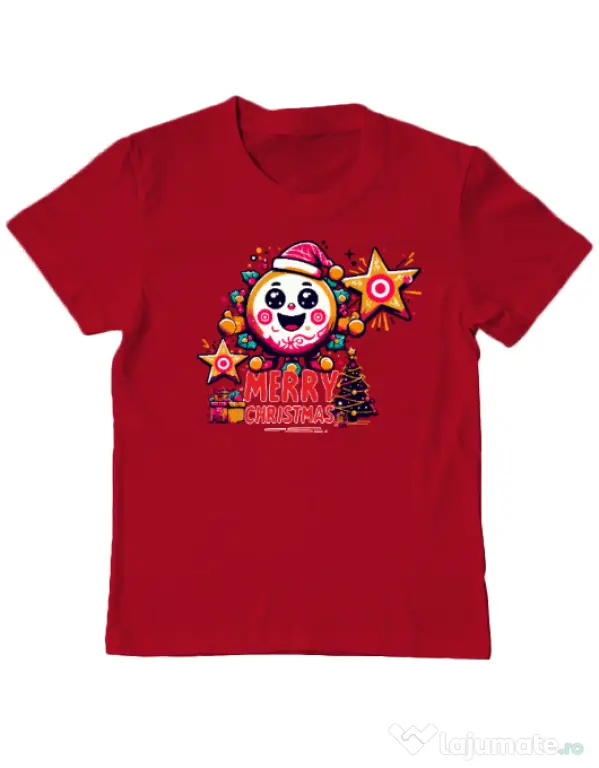 Tricou personalizat copil Brawlers Christmas Rosu