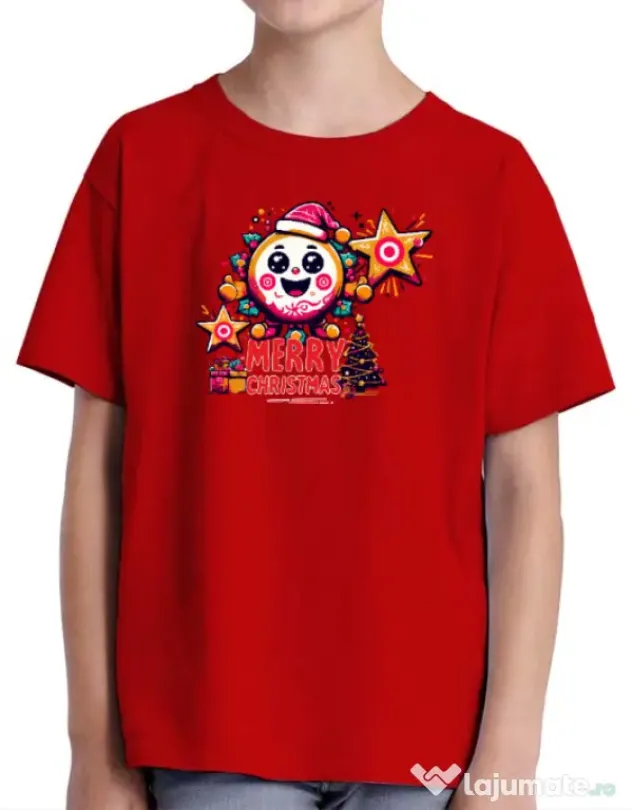 Tricou personalizat copil Brawlers Christmas Rosu