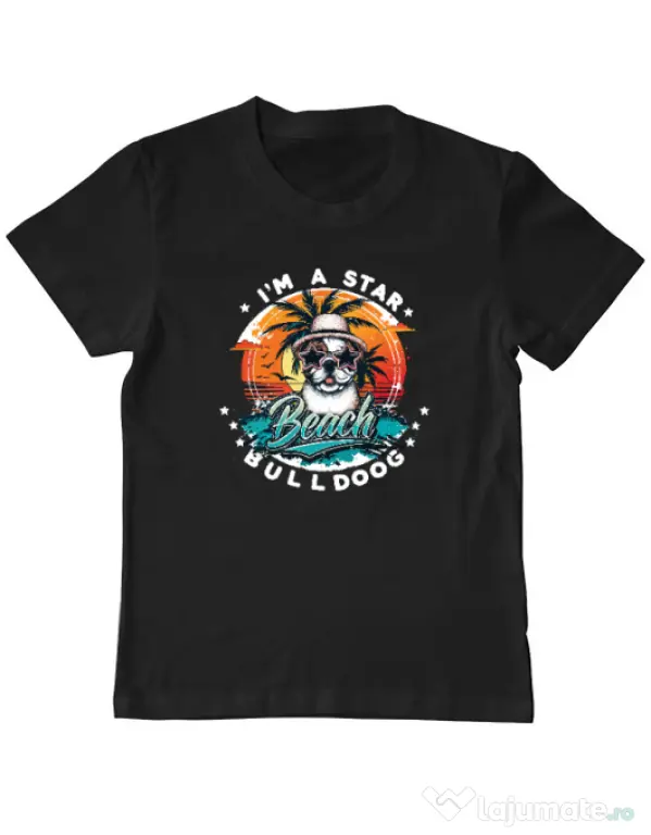 Tricou personalizat copil BULLDOG 12 Negru