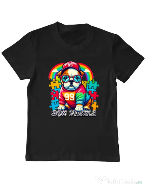 Tricou personalizat copil BULLDOG 101 Negru
