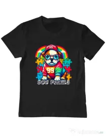 Tricou personalizat copil BULLDOG 101 Negru