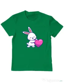 Tricou personalizat copil LOVE BUNNY Verde mediu
