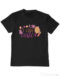 Tricou personalizat copil I LOVE EASTER Negru