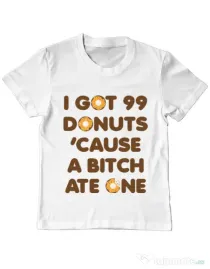 Tricou ADLER copil 99 Donuts Alb