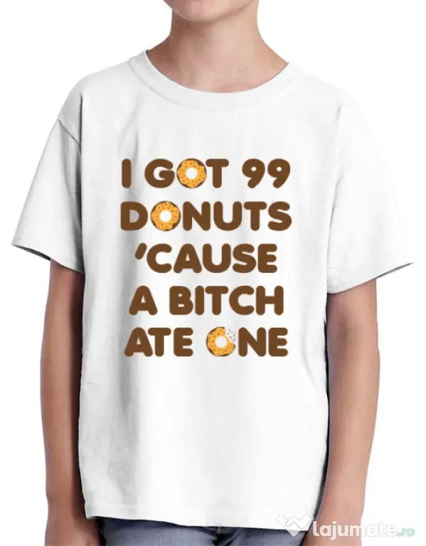 Tricou ADLER copil 99 Donuts Alb