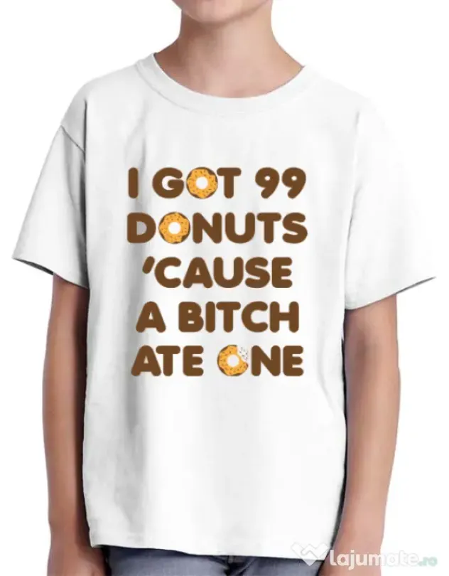 Tricou ADLER copil 99 Donuts Alb