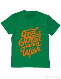 Tricou ADLER copil A Goal Without a Plan is Just a Wish Verde mediu