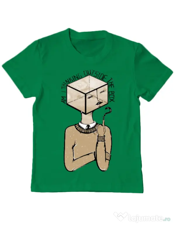 Tricou ADLER copil Am I thinking outside the box Verde mediu