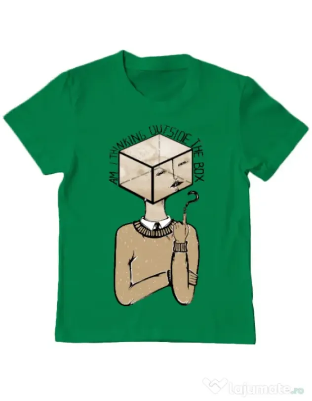 Tricou ADLER copil Am I thinking outside the box Verde mediu
