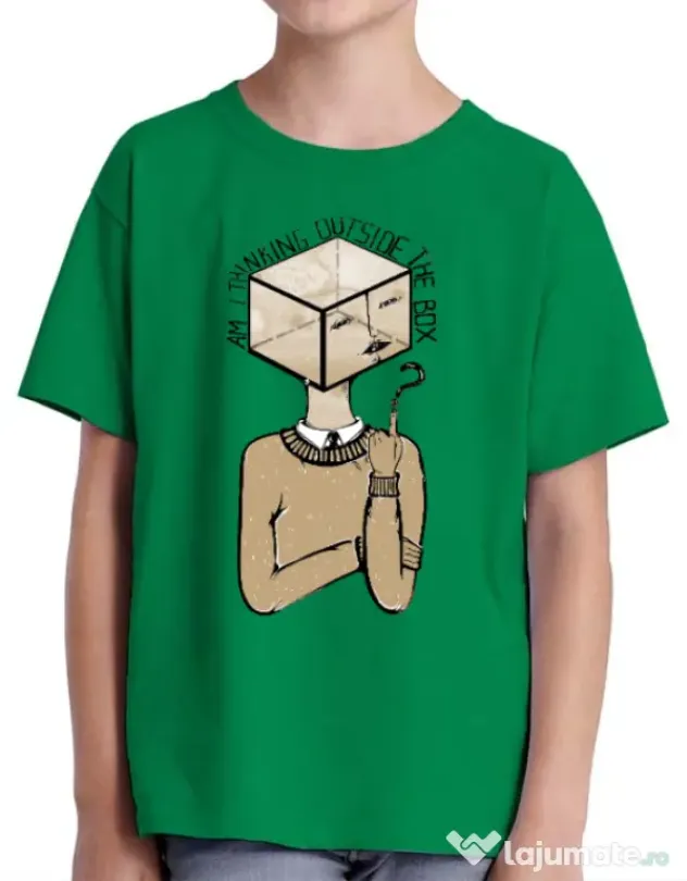 Tricou ADLER copil Am I thinking outside the box Verde mediu