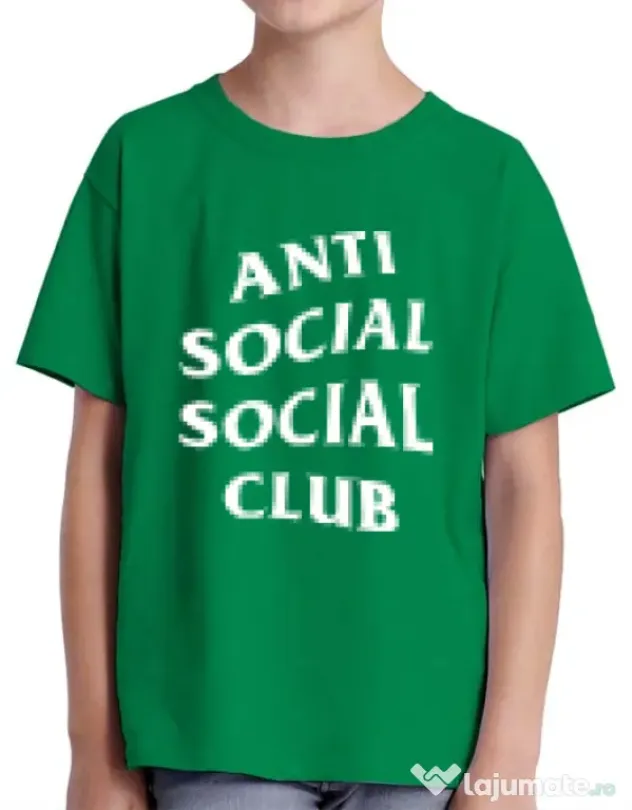 Tricou ADLER copil Anti social Verde mediu