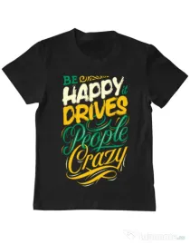Tricou ADLER copil Be happy Negru