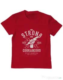 Tricou ADLER copil Be Strong and Courageous Rosu