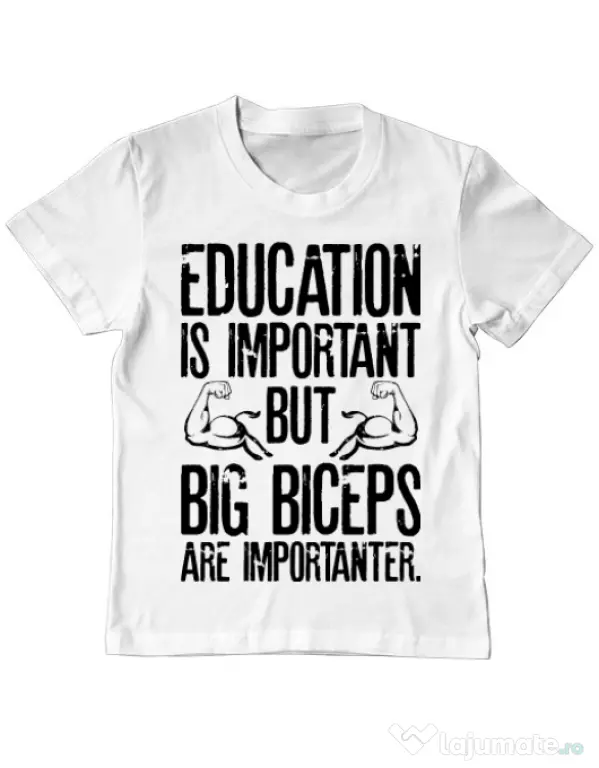 Tricou ADLER copil Big biceps Alb