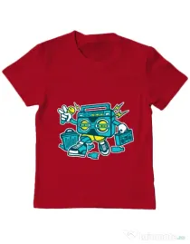 Tricou ADLER copil Boombox Rosu