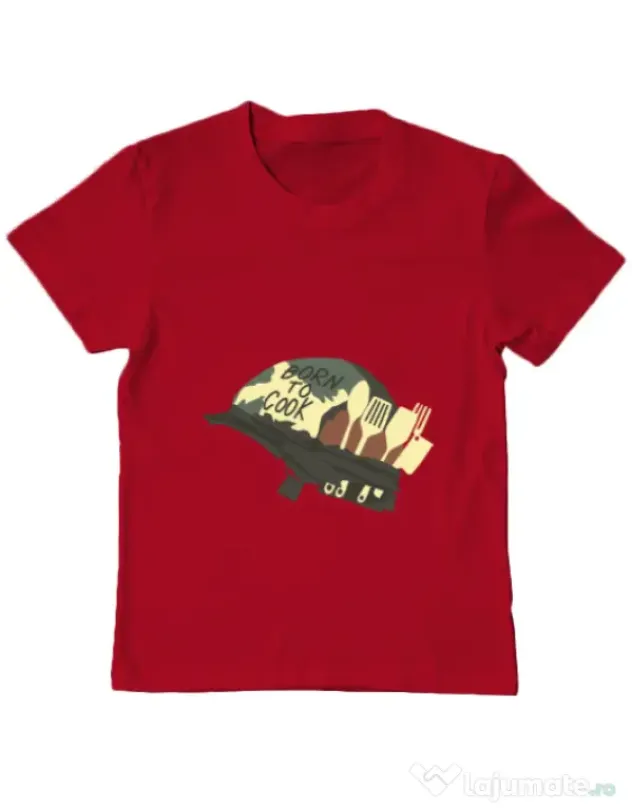 Tricou ADLER copil Born To Cook Rosu