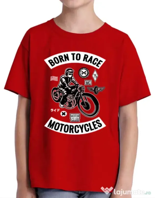 Tricou ADLER copil Born to race Rosu