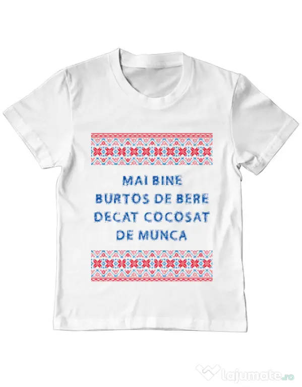 Tricou ADLER copil Burtos de bere Alb