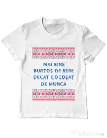 Tricou ADLER copil Burtos de bere Alb