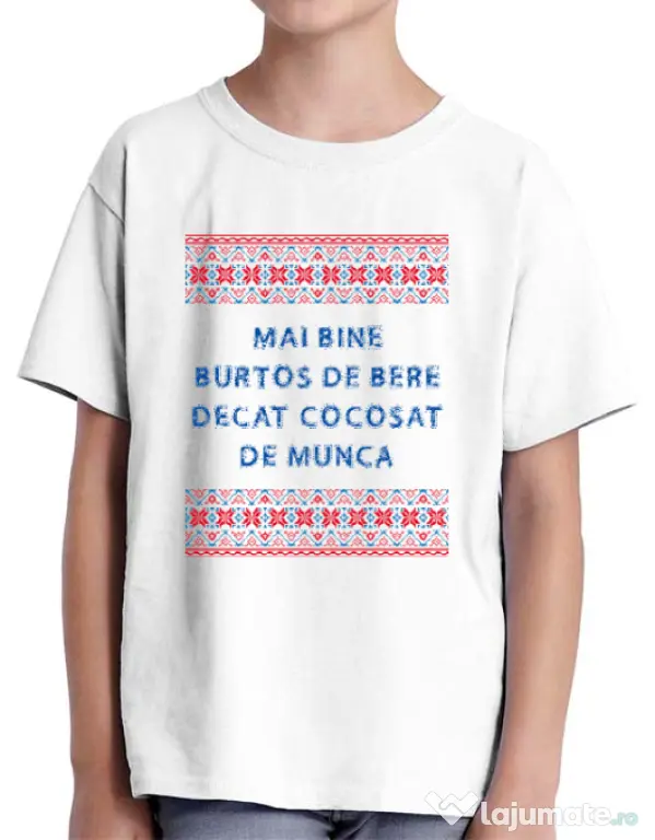 Tricou ADLER copil Burtos de bere Alb