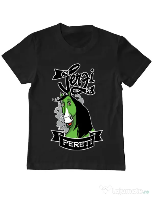 Tricou ADLER copil Cai verzi Negru