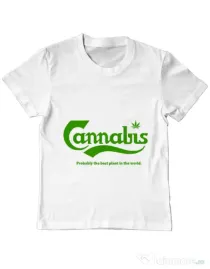 Tricou ADLER copil Cannabis Alb