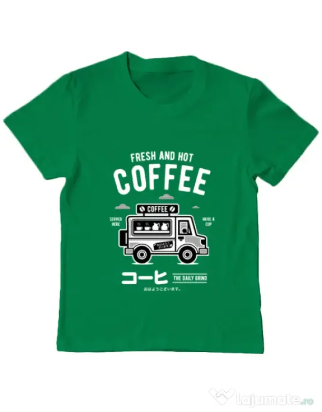 Tricou ADLER copil Coffee Van Verde mediu