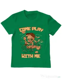 Tricou ADLER copil Come play with me Verde mediu