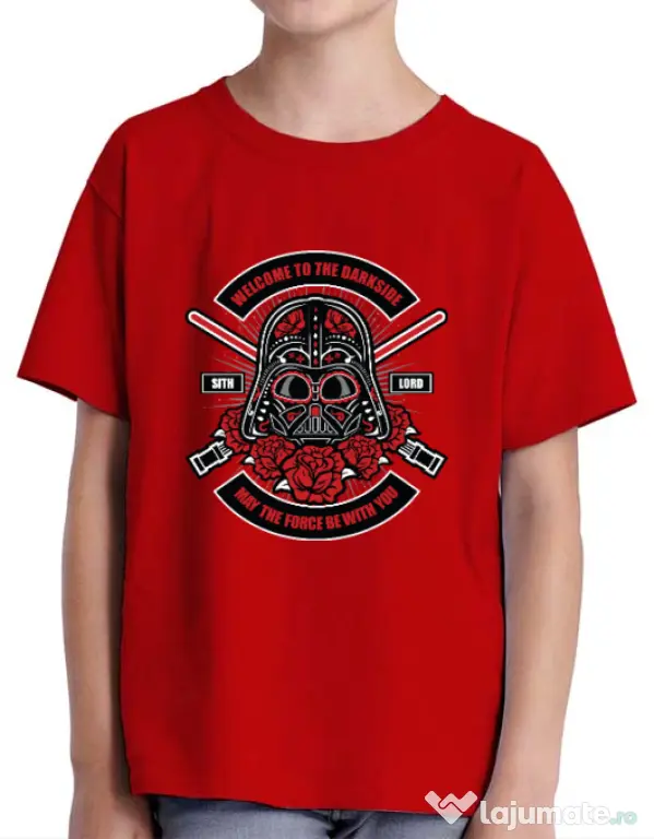Tricou ADLER copil Darth Vader Sugar Skull Rosu