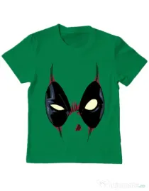 Tricou ADLER copil Deadpool mask Verde mediu