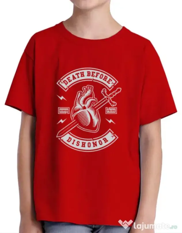 Tricou ADLER copil Death Before Dishonor Rosu
