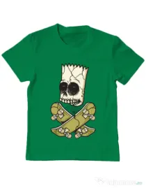 Tricou ADLER copil Death of Skateboarder Verde mediu