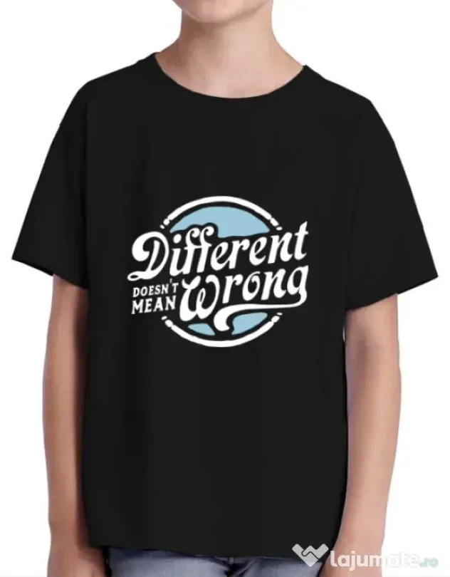 Tricou ADLER copil Different Doesnt Mean Wrong Negru