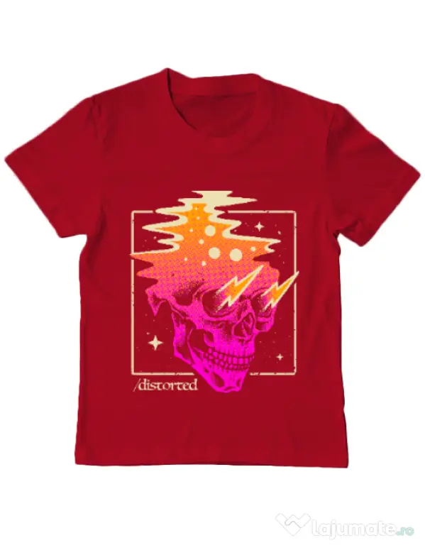 Tricou ADLER copil Distorted Rosu