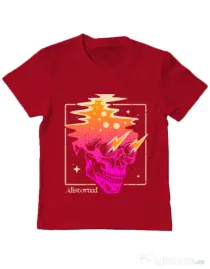 Tricou ADLER copil Distorted Rosu