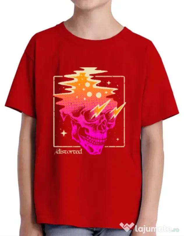 Tricou ADLER copil Distorted Rosu