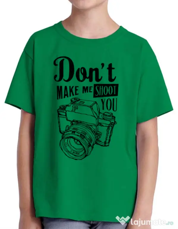 Tricou ADLER copil Dont make me shoot you Verde mediu