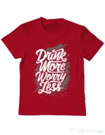 Tricou ADLER copil Drink more worry less Rosu